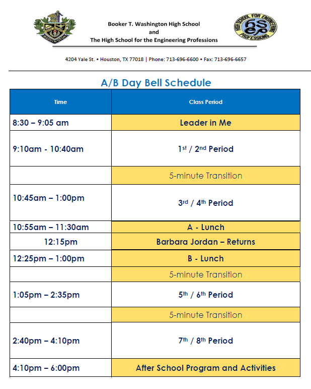2022-2023 Bell Schedule